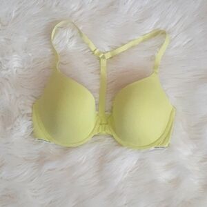 Victoria's Secret Pale Neon Yellow Racerback Semi Bra 34D